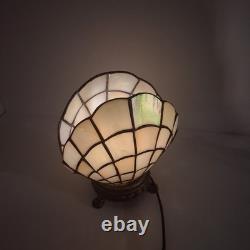 Vintage Tiffany Style Clam Shell, Stained Glass 7-8 Tall Art Deco Lamp