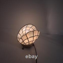Vintage Tiffany Style Clam Shell, Stained Glass 7-8 Tall Art Deco Lamp