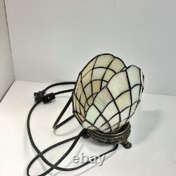 Vintage Tiffany Style Clam Shell, Stained Glass 7-8 Tall Art Deco Lamp