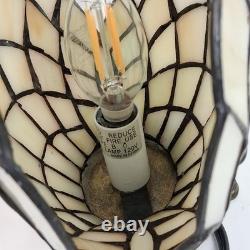 Vintage Tiffany Style Clam Shell, Stained Glass 7-8 Tall Art Deco Lamp