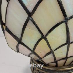 Vintage Tiffany Style Clam Shell, Stained Glass 7-8 Tall Art Deco Lamp
