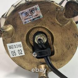 Vintage Tiffany Style Clam Shell, Stained Glass 7-8 Tall Art Deco Lamp