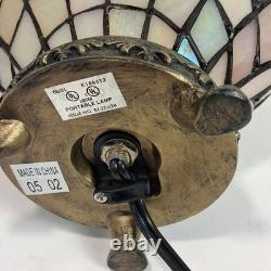 Vintage Tiffany Style Clam Shell, Stained Glass 7-8 Tall Art Deco Lamp