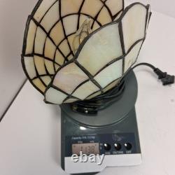 Vintage Tiffany Style Clam Shell, Stained Glass 7-8 Tall Art Deco Lamp