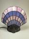 Vintage Tiffany Style Clam Shell Stained Glass Lamp Pink Purple