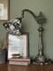 Vintage Tiffany Style Daffodil Stained Glass Bridge Arm Lamp Art Deco Flowers