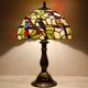 Vintage Tiffany Style Double Birds Stained Glass Table Lamp Bedside Light