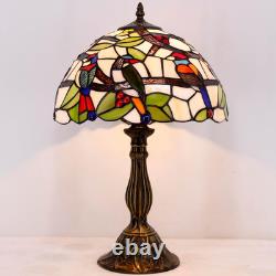 Vintage Tiffany Style Double Birds Stained Glass Table Lamp Bedside Light Vintage Tiffany Style Double Birds Stained Glass Table Lamp Bedside Light