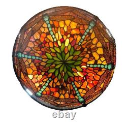 Vintage Tiffany Style Dragonfly Stained Glass Hanging Lamp Chandelier Light