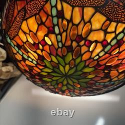 Vintage Tiffany Style Dragonfly Stained Glass Hanging Lamp Chandelier Light
