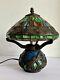 Vintage Tiffany Style Dragonfly Table Accent Lamp Stained Glass 11 H X 8 D