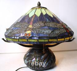 Vintage Tiffany Style Dragonfly Table Lamp Stained Glass Mediterranean Lights