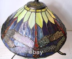 Vintage Tiffany Style Dragonfly Table Lamp Stained Glass Mediterranean Lights