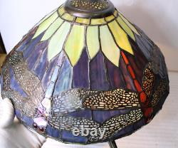 Vintage Tiffany Style Dragonfly Table Lamp Stained Glass Mediterranean Lights