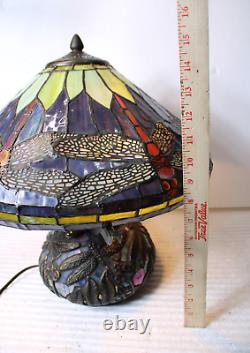 Vintage Tiffany Style Dragonfly Table Lamp Stained Glass Mediterranean Lights