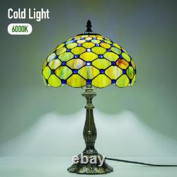 Vintage Tiffany Style Gradient Green Stained Glass Table Lamp 18 Bedside Light