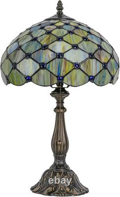 Vintage Tiffany Style Gradient Green Stained Glass Table Lamp 18 Bedside Light