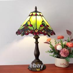 Vintage Tiffany Style Green Baroque Stained Glass Table Lamp 3-Way Decor Light Vintage Tiffany Style Green Baroque Stained Glass Table Lamp 3-Way Decor Light