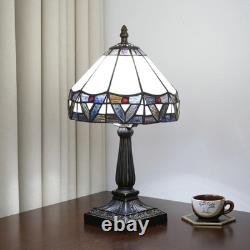 Vintage Tiffany Style Handmade Stained Glass Table Lamp Antique Desk Light