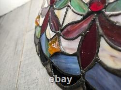 Vintage Tiffany Style Jeweled Stained Glass Lamp Shade F63