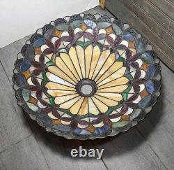 Vintage Tiffany Style Jeweled Stained Glass Lamp Shade F63