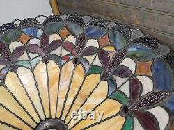 Vintage Tiffany Style Jeweled Stained Glass Lamp Shade F63