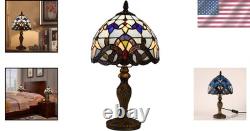 Vintage Tiffany Style LED Table Lamp Romantic Stained Glass for Living Rooms