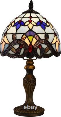 Vintage Tiffany Style LED Table Lamp Romantic Stained Glass for Living Rooms
