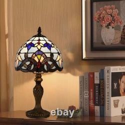 Vintage Tiffany Style LED Table Lamp Romantic Stained Glass for Living Rooms