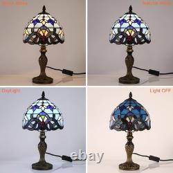 Vintage Tiffany Style LED Table Lamp Romantic Stained Glass for Living Rooms