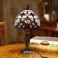 Vintage Tiffany Style LED Table Lamp Romantic Stained Glass for Living Rooms
