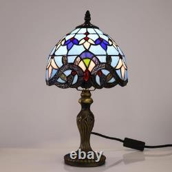 Vintage Tiffany Style LED Table Lamp Romantic Stained Glass for Living Rooms