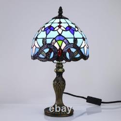 Vintage Tiffany Style LED Table Lamp Romantic Stained Glass for Living Rooms