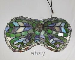 Vintage Tiffany Style Lamp Stained Glass Tulip Design Jeweled Art Nouveau 21