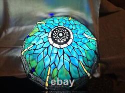 Vintage Tiffany Style Mosaic Dragonfly Table Lamp Shade Stained Glass