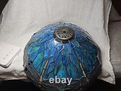 Vintage Tiffany Style Mosaic Dragonfly Table Lamp Shade Stained Glass