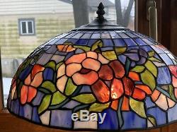 Vintage Tiffany Style Mosaic Stained Glass Lamp