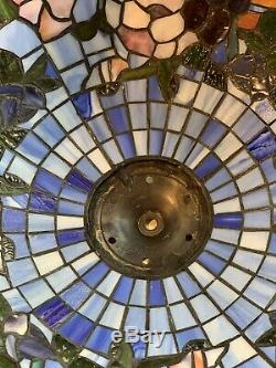 Vintage Tiffany Style Mosaic Stained Glass Lamp