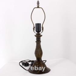 Vintage Tiffany Style Navy Blue Baroque Stained Glass Table Lamp Bedside Light