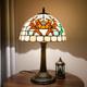 Vintage Tiffany Style Orange Crab Stained Glass Table Lamp Retro Bedside Light