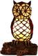 Vintage Tiffany Style Owl On Branch Stained Glass Accent Table Lamp 10 Inch