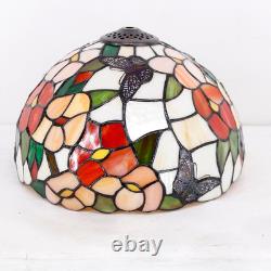 Vintage Tiffany Style Pink Butterfly Stained Glass Table Lamp Bedside Desk Light