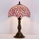 Vintage Tiffany Style Pink Wisteria Stained Glass Table Lamp Bedside Light Decor