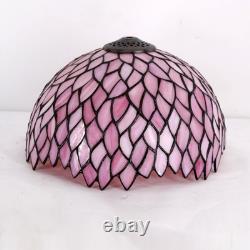 Vintage Tiffany Style Pink Wisteria Stained Glass Table Lamp Bedside Light Decor