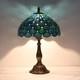 Vintage Tiffany Style Sea Blue Pearl Stained Glass Table Lamp 12 Reading Light