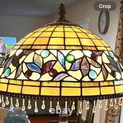 Vintage Tiffany Style Stained Glass 27.5 Table Desk Lamp