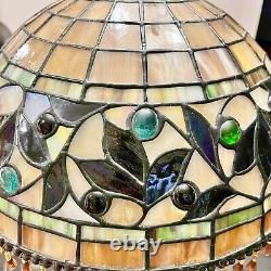 Vintage Tiffany Style Stained Glass 27.5 Table Desk Lamp