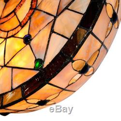 Vintage Tiffany Style Stained Glass Big Flush Mount Ceiling Light Lamp Fixture