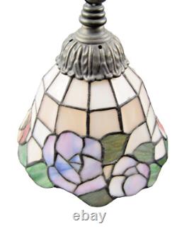 Vintage Tiffany Style Stained Glass Bridge Arm Table Desk Reading Art Deco Lamp
