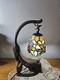 Vintage Tiffany Style Stained Glass Dragonfly Cat Butterfly Table Lamp 15